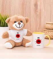 Kişiye Özel Boğa Burcuna Hediye Peluş Ayı ve Sarı Kupa