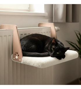 Peluş Kalorifer Petek Radyatör Yatağı – Geniş Tasarım, Kedi ve Köpek Uyumlu (Beyaz)