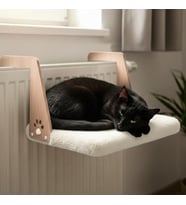 Peluş Kalorifer Petek Radyatör Yatağı – Geniş Tasarım, Kedi ve Köpek Uyumlu (Beyaz)