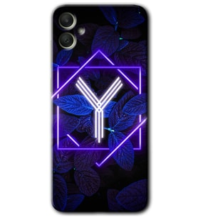 Galaxy A05 Kılıf HD Desen Baskılı Kılıf - Dark Neon Yaprak Y Harfi