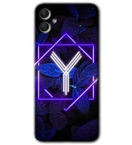Galaxy A05 Kılıf HD Desen Baskılı Kılıf - Dark Neon Yaprak Y Harfi