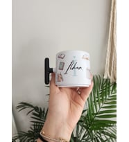 İsme Özel Kişiye Özel Porselen Kitap Desenli T Kupa Bardak Latte Fincanı