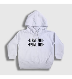 Presmono Unisex Çocuk Beyaz Seni Seviyorum I Love You Katlamalı Gizli Yazılı Kapüşonlu Sweatshirt 343798tt (Beyaz)