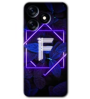 Tecno Spark 10 Pro Kılıf HD Desen Baskılı Kılıf - Dark Neon Yaprak F Harfi