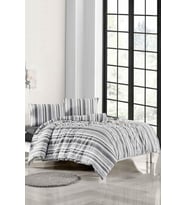 PARKER Battal Boy Nenanresim Takımı 180x200 Lastikli ÇarşafYorgan KılıfıY.Kılıfı Çizgili Beyaz, Ely Parker