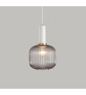 Rsylight Rustik Dekoratif Metal Modern Beyaz Opal Füme Camlı Tekli  Avize