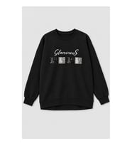 Kadın Bisiklet Yaka Pul Detaylı Siyah Sweatshirt