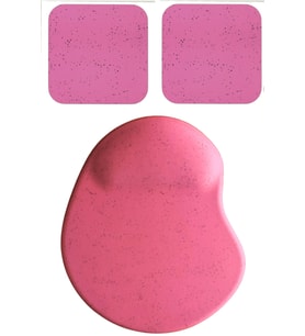 Oval Fuşya Kum Desen Bilek Destekli Mouse Pad + 2 Adet Fuşya Kupa Fincan Bardak Altlığı Altlık Set
