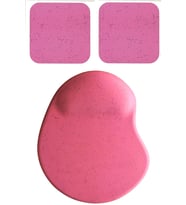 Oval Fuşya Kum Desen Bilek Destekli Mouse Pad + 2 Adet Fuşya Kupa Fincan Bardak Altlığı Altlık Set