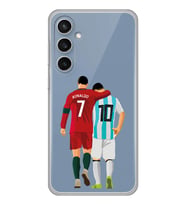 Samsung Galaxy S23 FE Uyumlu Lionel Messi ve Cristiano Ronaldo Desenli Şeffaf Telefon Kılıfı