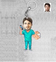 Kişiye Özel Doğum Doktor Erkek Ahşap Anahtarlık-2