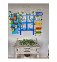 Kişiselleştirilebilir balkon duvar dekor seti,ahşap pencere+pano+oklar