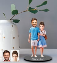 Kişiye Özel Sevgili Karikatürlü Ahşap Biblo Model 21