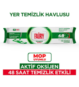 Power Wipes Mop Uyumlu Yer Temizlik Havlusu 50 Yaprak Beyaz Sabun Beyaz Sirke & Karbonat 48 Saat Temizlik Etkili İz Bırakmayan Formül