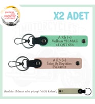 Motor Severlere Özel İsim Plaka, A+ Kan Grubu Yazılı Özel Tasarım x2 Anahtarlık, Yavruağzı-Yeşil-SK