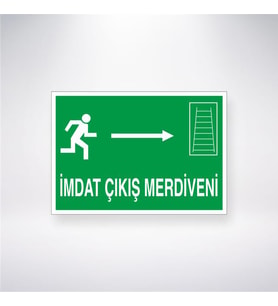 İmdat Çıkış Merdiveni --> 21x28 Arkası Yapışkanlı Levha