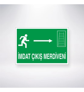 İmdat Çıkış Merdiveni --> 21x28 Arkası Yapışkanlı Levha