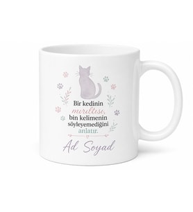 İsme Özel Kedi Adı Yazılı Kupa Bardak Kedi Severler İçin Özel Tasarım Hediye