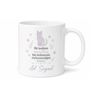 İsme Özel Kedi Adı Yazılı Kupa Bardak Kedi Severler İçin Özel Tasarım Hediye