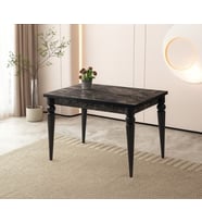 Yandan Açılır Büyüyen Yemek Masası Siyah Mermer Desenli 70x110cm SADECE MASA FİYATIDIR
