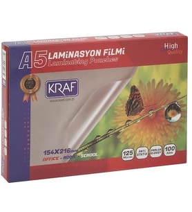 Laminasyon Filmi Parlak A5 125 Micron 100`lü