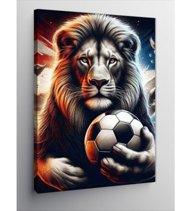Kanvas Tablo Kral Aslan Ve Futbol