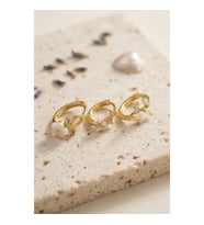 Mey İthalat® 3 lü Set Çiçek Model Gold Renk Kadın Küpe