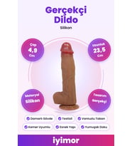 23,5 Cm Süper Yumuşak Gerçekçi Silikon Dildo Penis – iyimor