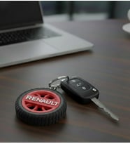 Renault Uyumlu Özel Tasarım Araba Anahtarlığı - Premium Hafif ve Dayanıklı Anahtarlık (Kırmızı)