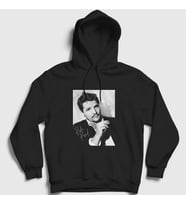 Presmono Unisex Siyah Sign Pedro Pascal Kapüşonlu Sweatshirt 467030tt
