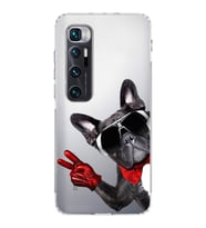 PrintiFy Xiaomi Mi 10 Pro ile Uyumlu Köpek 2 Kamera Korumalı Şeffaf Kılıf