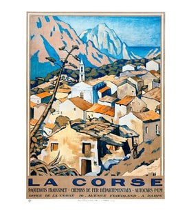 La Corse, Seyahat Poster Fransız Demiryolları Tablo Ahşap Poster Dekoratif