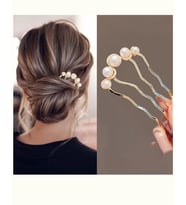 1 Adet-Kadınlar İçin Elegant Saç Takı – İncili Fransız Twist Saç Çatalı, Vintage Bun Maker
