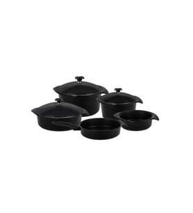 Aryıldız Flipper Siyah Cam Tencere Set