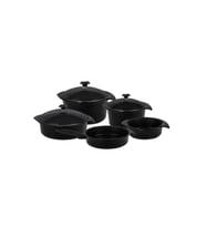 Aryıldız Flipper Siyah Cam Tencere Set