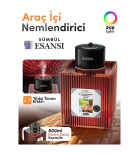 Auhma AF-09 Araç İçi Hava Nemlendirici & Koku Makinesi Sümbül Esansı 500ml Aromaterapi Difüzör + RG