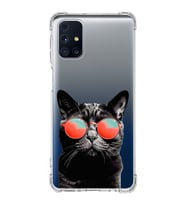 PrintiFy Samsung Galaxy M31s Uyumlu Kedi 3 Baskılı Şeffaf Köşe Korumalı Antişok Kılıf
