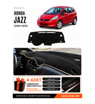 HONDA JAZZ (2009-2013) Uyumlu Torpido Örtüsü Torpido Kılıfı - Siyah Bej