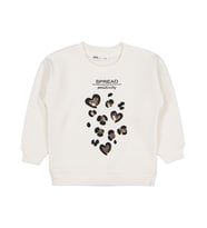 Civil Girls Leopar Baskılı 2-5 Yaş Sweatshirt - Ekru