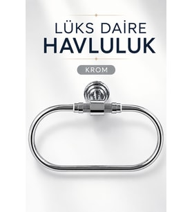 Krom Banyo Havlu Askısı Yuvarlak Duvar Tipi Vidalı Havluluk