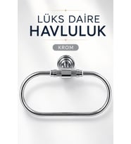 Krom Banyo Havlu Askısı Yuvarlak Duvar Tipi Vidalı Havluluk