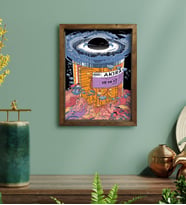 BK Gift Modern Soyut Tasarımlı Doğal Masif Ahşap Çerçeveli Tablo 30x40cm-3