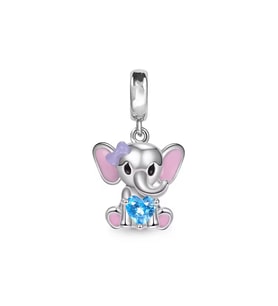 Mavi Taşlı Fil Sallantılı Charm