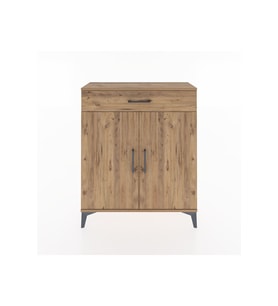 Arges Şifonyer Tek Raflı Tek Çekmeceli 2 Kapaklı 88x30x106 Çam-Çam
