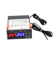 YATE10-STC-3008 220V 10A Çift Ekranlı Çift Problu Termostat (NEM ÖLÇMEZ) Kuluçka Makinalarına Uygun