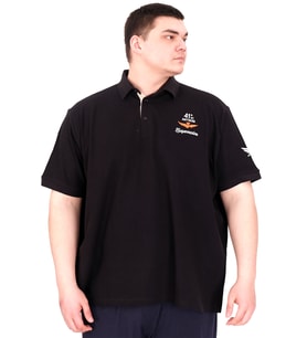 Mode XL Büyük Beden Erkek T-Shirt Pike Polo Yaka U25305 Siyah