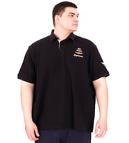 Mode XL Büyük Beden Erkek T-Shirt Pike Polo Yaka U25305 Siyah
