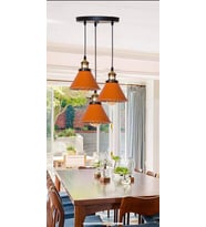 Rsylight Retro Dekoratif 3 lü Bakır Rustik Metal Sarkıt Avize 30 Cm