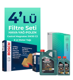BOSCH Volvo XC60 2.0 Dizel Filtre Bakım Seti Castrol Motor Yağlı (2011-2014) 4 Lü