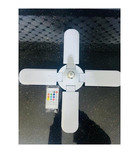 Bluetooth Hoparlör Disko Topu Rgb Led Işıklı Renkli Işık Lamba 4 Kanatlı Kumandalı Ampul